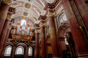 Religious leaders discussing apocalypse coalition prophecies in dimly lit room