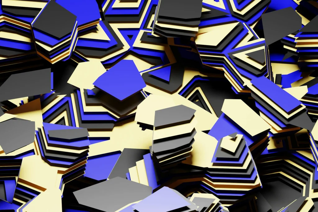 Abstract optical illusion with converging lines distorting perception