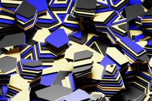 Abstract optical illusion with converging lines distorting perception