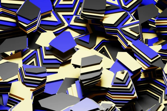 Abstract optical illusion with converging lines distorting perception