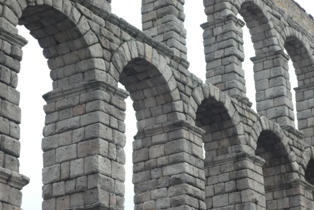 Ruins of a Roman aqueduct, part of the vast water infrastructure that carried lead-contaminated water across the empire