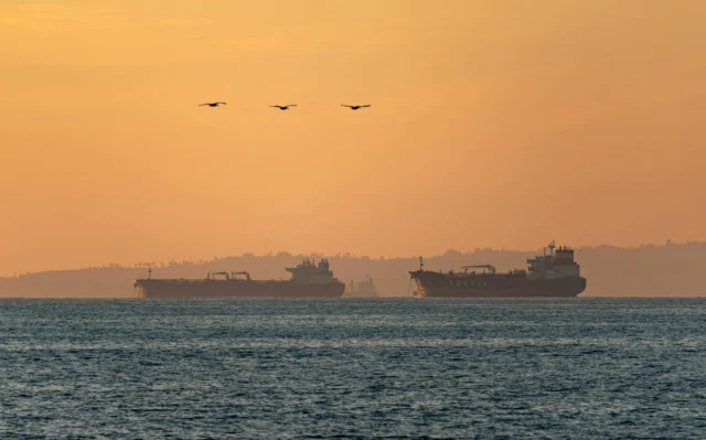 Oil tankers stranded near the Strait of Hormuz amid the 2026 Iran conflict