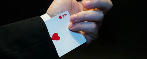 Political misdirection techniques demonstrated through visual metaphor of magic and deception
