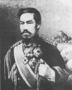 Official portrait of Emperor Meiji of Japan in Western military dress, 1888