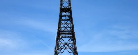 Historic radio tower representing false flag history and the Gleiwitz incident