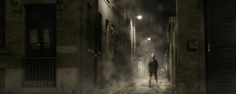 Shadowy noir cinematography illustrating film noir history