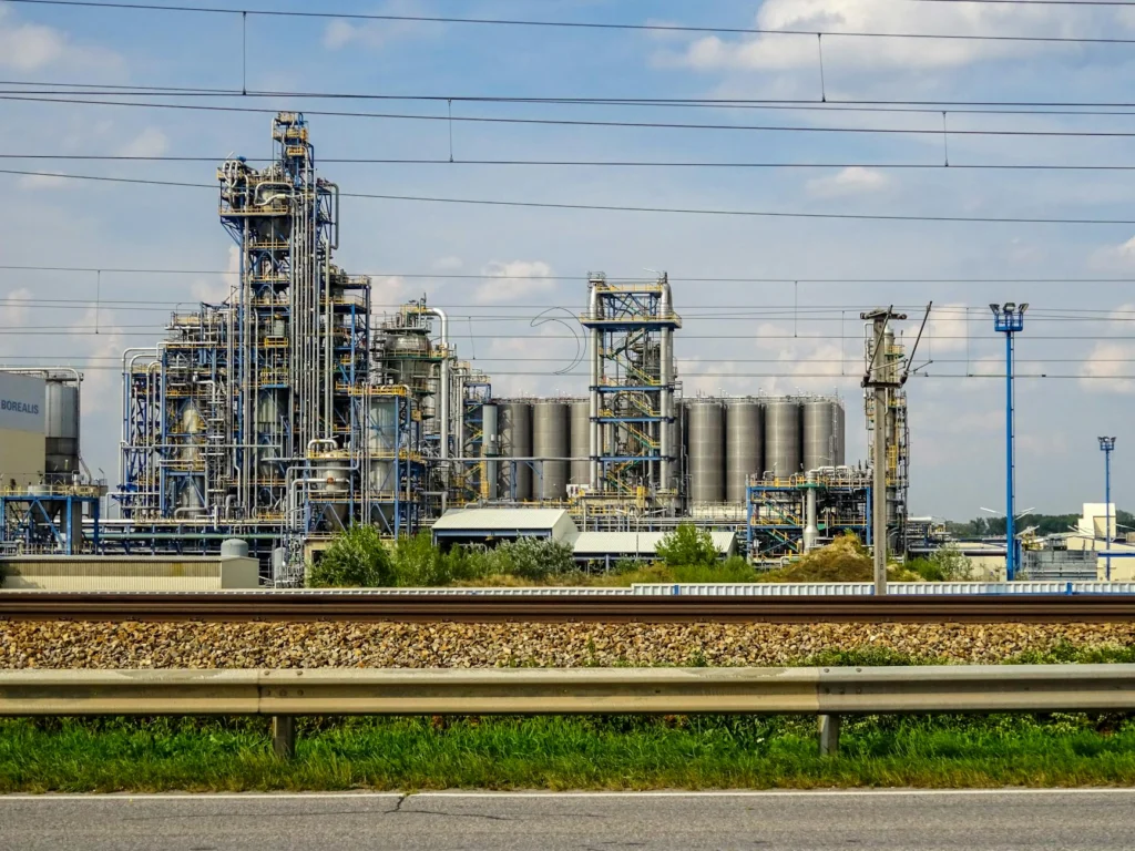 Industrial rare earth processing facility with chemical separation equipment