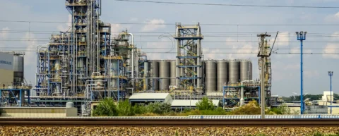 Industrial rare earth processing facility with chemical separation equipment