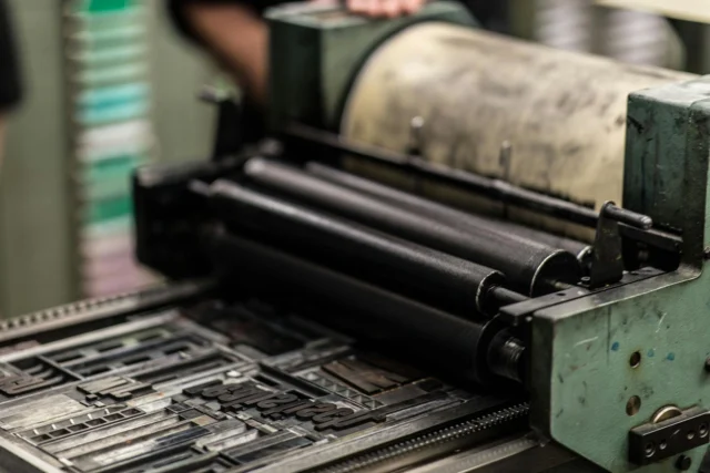 Historical printing press symbolizing copyright law publishers monopoly