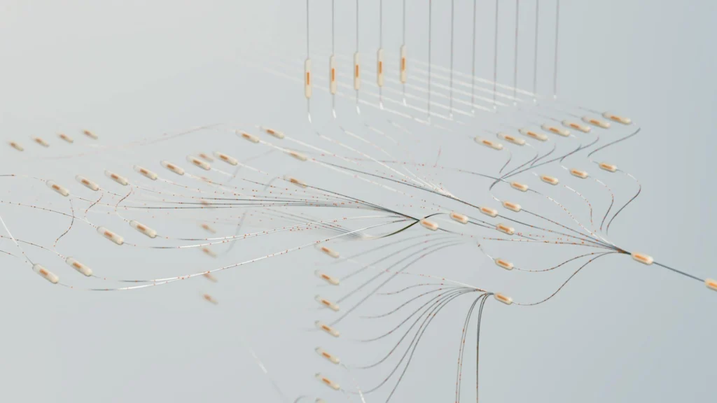 Neural network visualization representing Qwen 3.6 27B AI model architecture