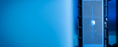 Rows of servers in a modern data center.