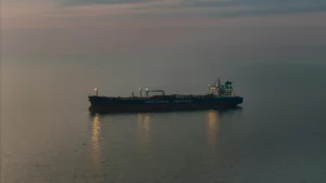 Oil tanker at sea illustrating shadow fleet sanctions evasion operations