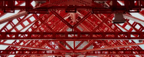 Close-up of metal fatigue failure showing crack propagation in steel