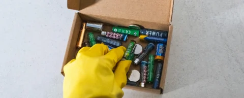 Industrial facility processing lithium-ion batteries, illustrating the battery recycling bottleneck