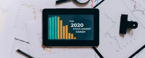 Stock market chart illustrating financial bubbles and crashes across history