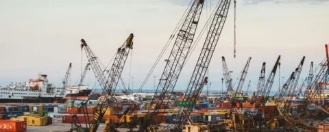 Port infrastructure representing sovereign debt trap consequences for emerging economies