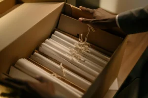 Office paperwork illustrating bureaucratic inertia in large organizations