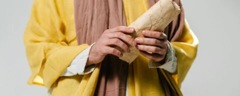 Ancient scroll evoking the job bible story and Old Testament wisdom literature