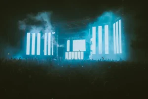 Festival scalability challenges illustrated by massive crowd at night concert
