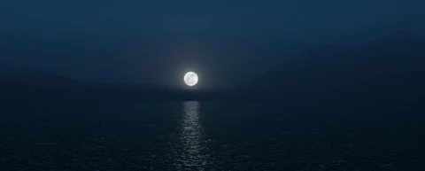 Full moon rising over ocean waves illustrating lunar tidal forces