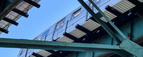 Elevated subway tracks in New York City where subway surfing deaths occur