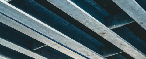 Reinforced concrete bridge showing effects of concrete carbonation corrosion on infrastructure