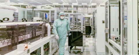 Advanced semiconductor manufacturing facility representing the EUV lithography monopoly that controls global chip production