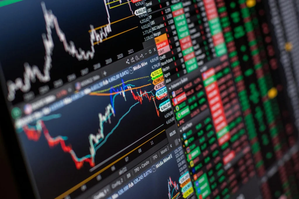 Stock market data visualization showing market concentration trends
