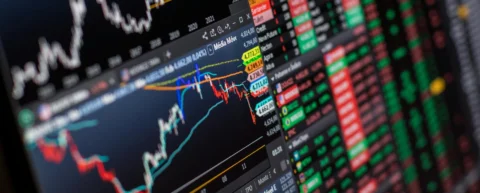 Stock market data visualization showing market concentration trends