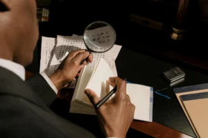 Vintage magnifying glass evoking classic detective fiction history