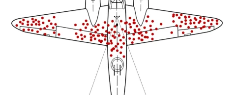 WWII bomber aircraft showing survivorship bias concept in military aviation damage analysis