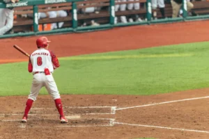 Baseball batter at the plate illustrating Giants roster construction and analytics