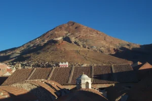 Cerro Rico silver mountain at Potosi, an engine of colonial extraction