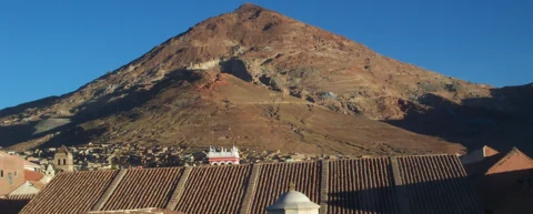 Cerro Rico silver mountain at Potosi, an engine of colonial extraction